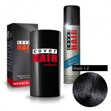 Cover Hair Volume hajdúsító, 30 g, fekete + kötést erősítő spray Hajformázás