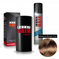 Cover Hair Volume hajdúsító, 30 g, középbarna + kötést erősítő spray Hajformázás
