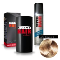 Cover Hair Volume hajdúsító, 30 g, világosbarna + kötést erősítő spray Hajformázás